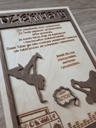 PODZIĘKOWANIA DLA INSTRUKTORA TAŃCA