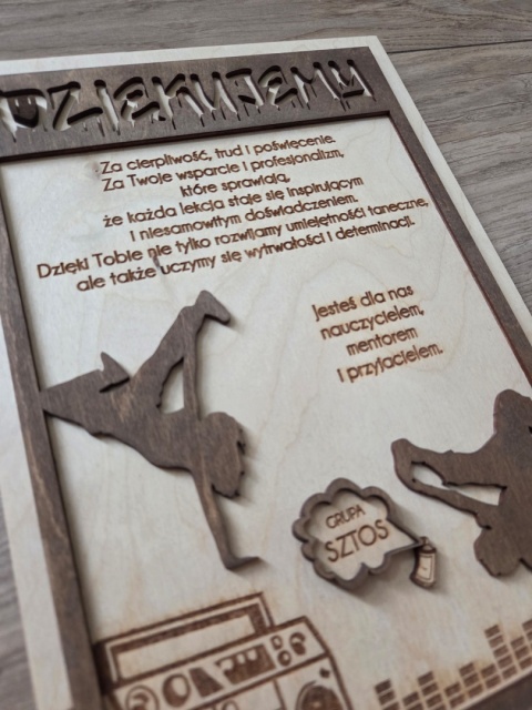 PODZIĘKOWANIA DLA INSTRUKTORA TAŃCA